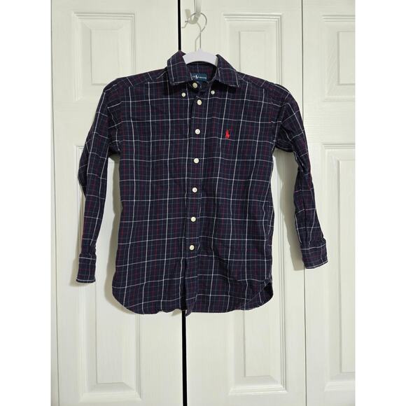Ralph Lauren small (8) boys navy blue long sleeve button up shirt - Picture 1 of 7